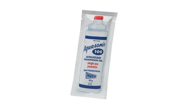 Parker Aquasonic 100 Ultraschall-Übertragungsgel - 01-20 - Schachtel mit 100 x 20g Sachet