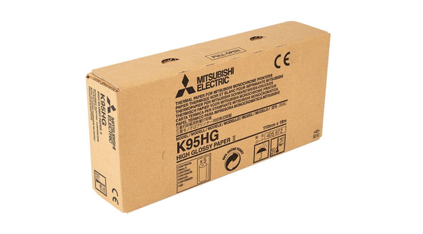 Mitsubishi K95HG / KP95HG Papel de impresión de alto brillo (caja de 5 rollos)